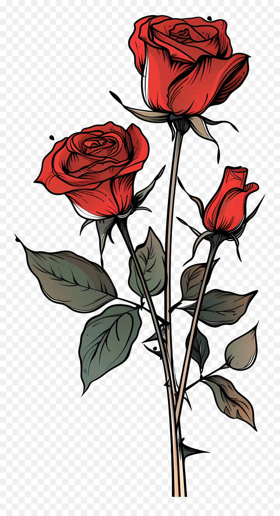 Rosas Rojas，Dibujo PNG