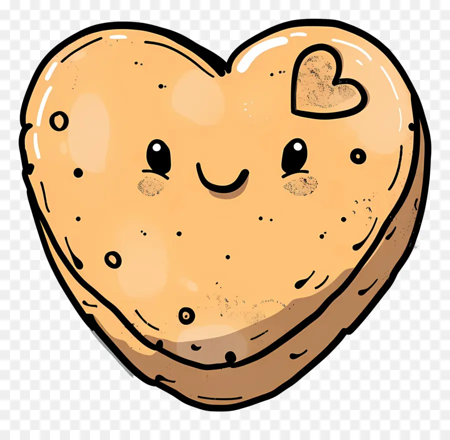 Galleta De Dibujos Animados，En Forma De Corazón PNG