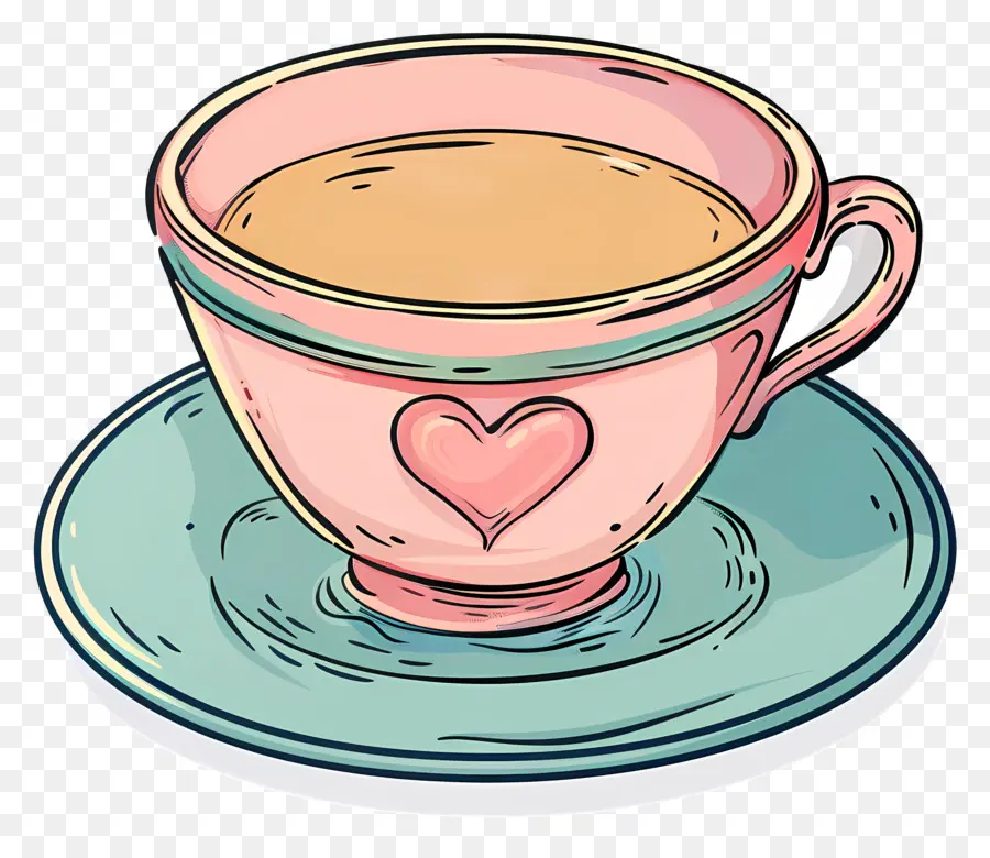 La Taza De Té，Dibujo A Lápiz PNG