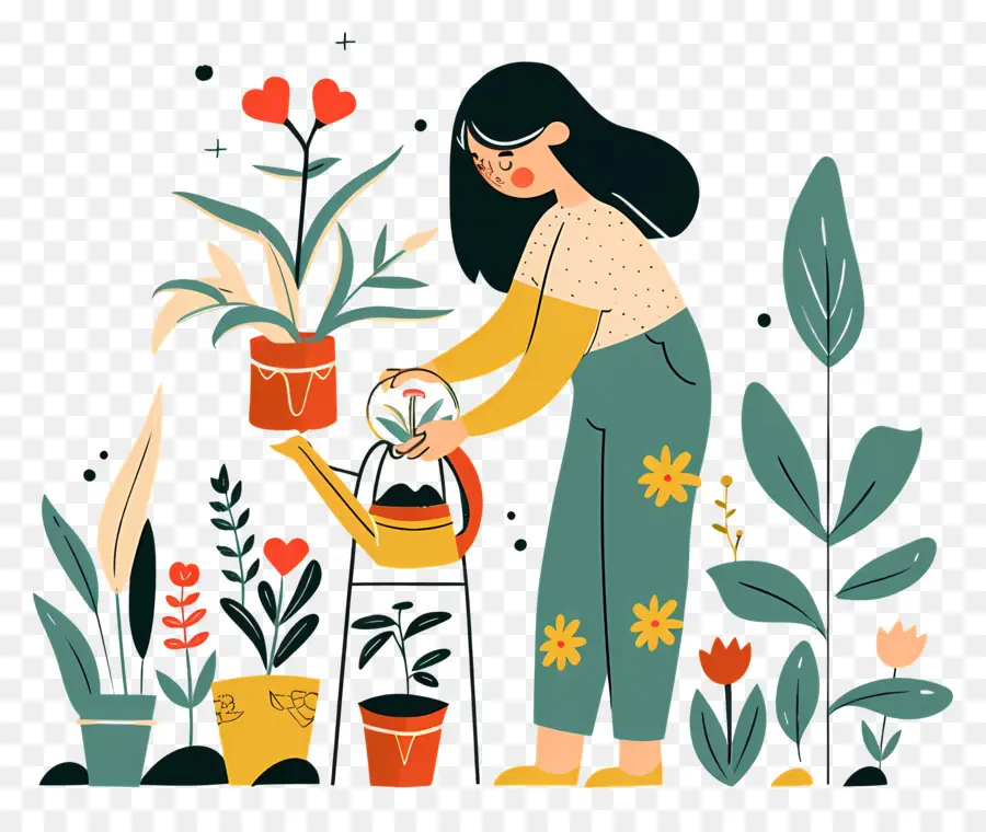 Jardinería，Mujer PNG