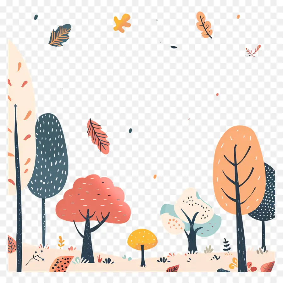 Doodle Autumn，Bosque PNG