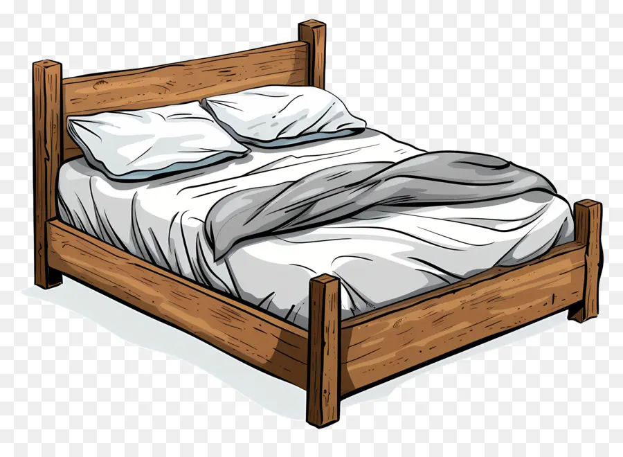 De Dibujos Animados De La Cama，Marco De La Cama De Madera PNG