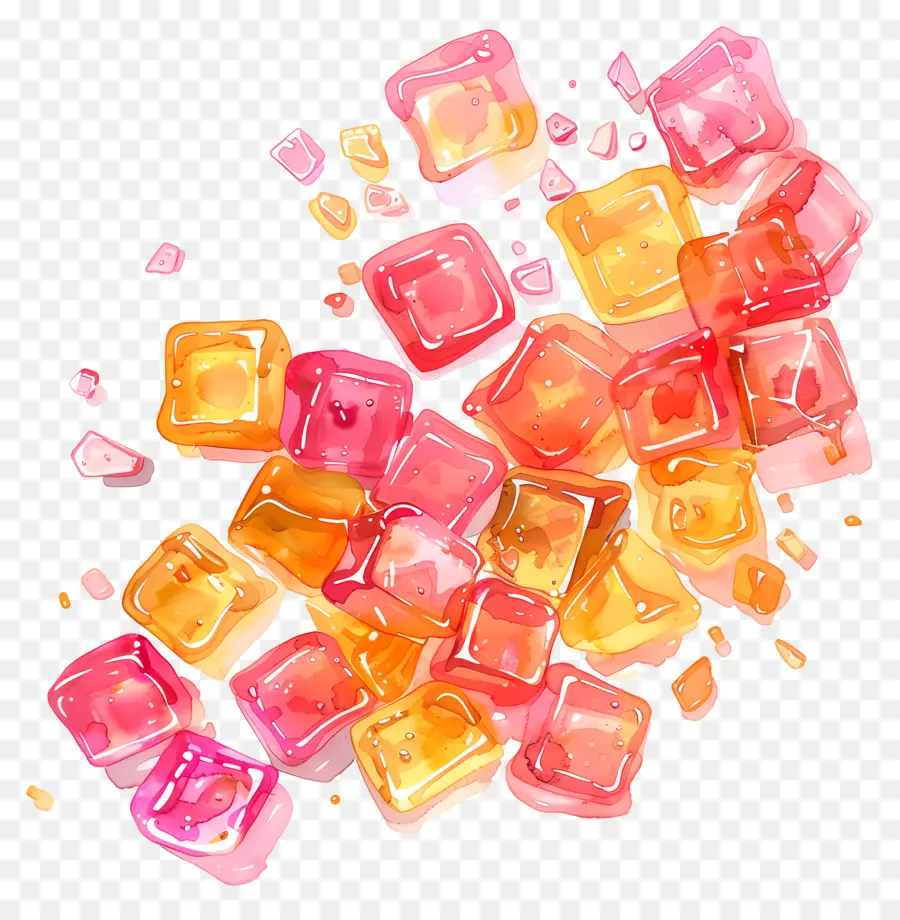 Caramelo Gomoso，Los Cubos De Hielo PNG