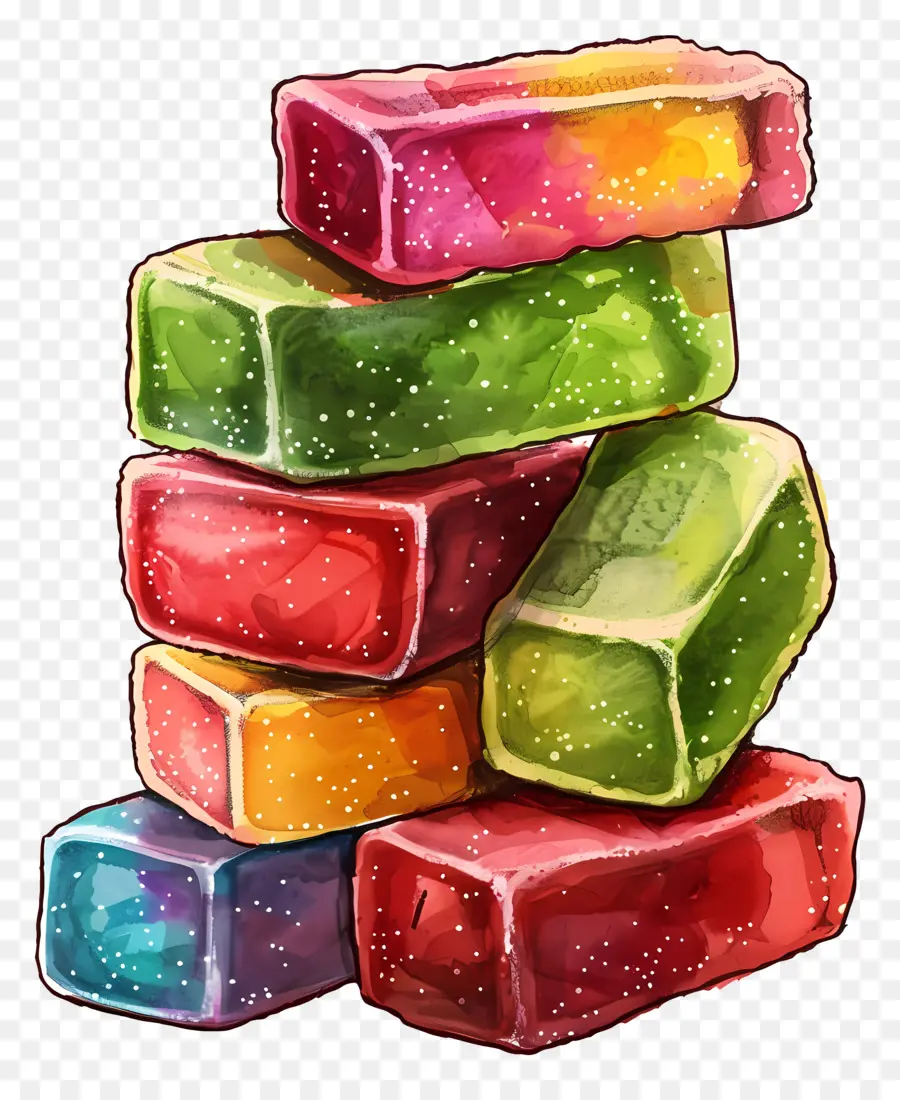 Caramelo Gomoso，Coloridos Cubos PNG