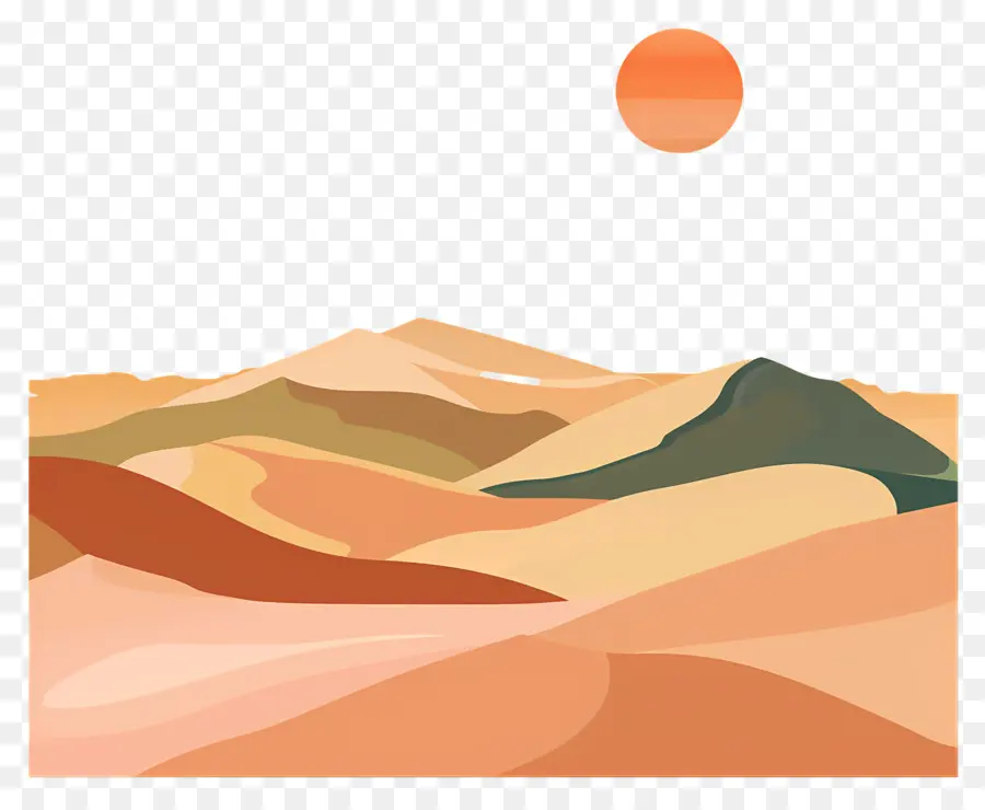 El Desierto Del Sahara，Pintura Del Paisaje Del Desierto PNG