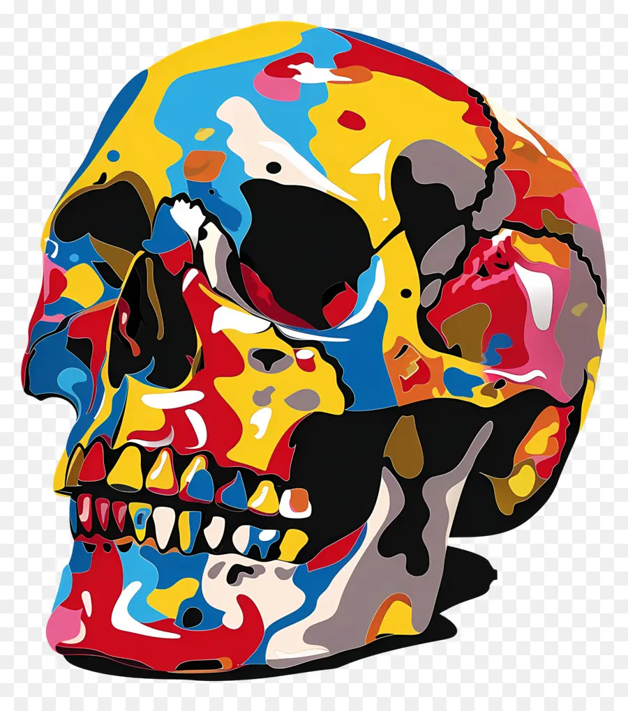 De Dibujos Animados De Cráneo，Pintura De Calavera PNG