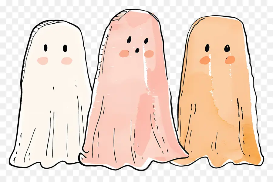 Halloween Fantasma，Ilustración Acuarela PNG