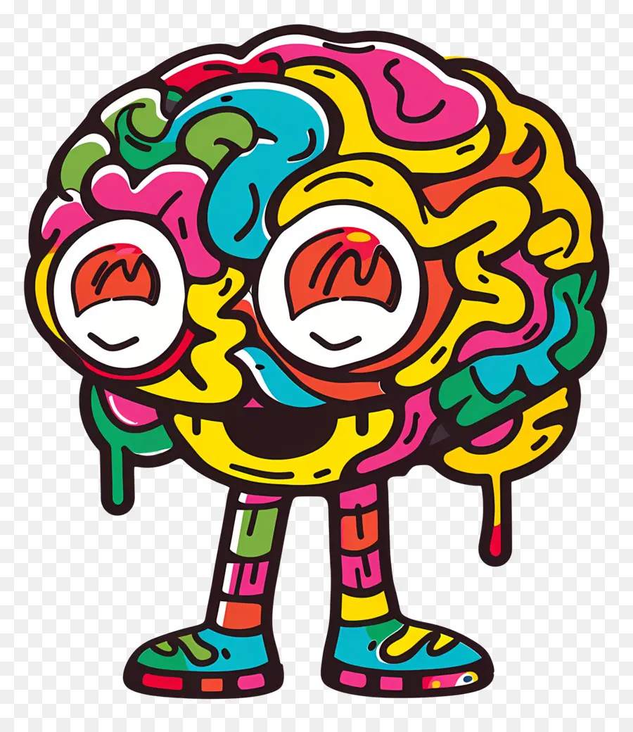 Dibujos Animados Cerebro，Colorido PNG