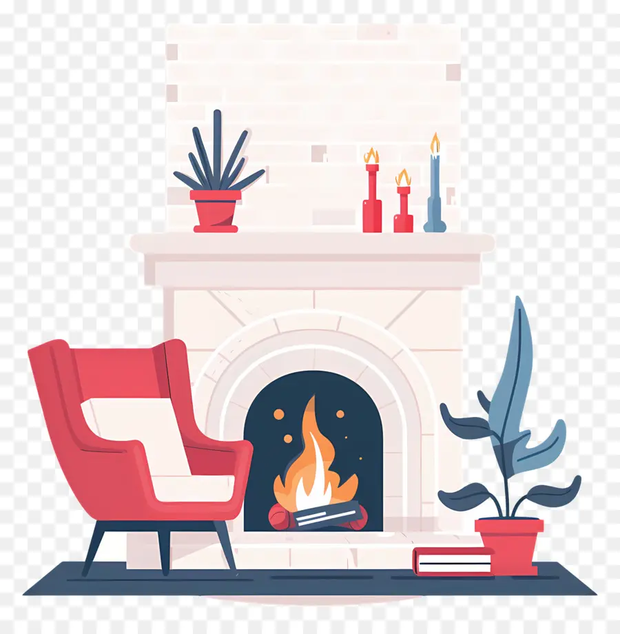 Chimenea，Sala De Estar Acogedora PNG