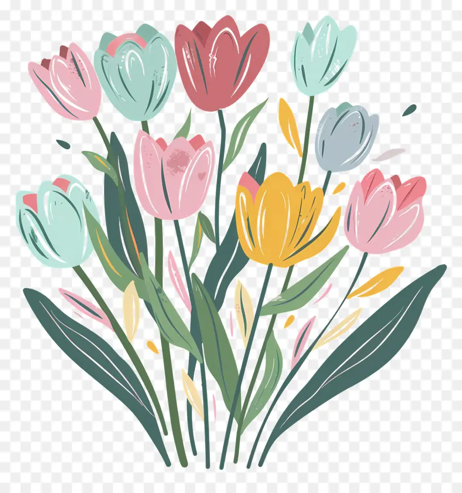 Tulip Bouquet，Los Tulipanes PNG