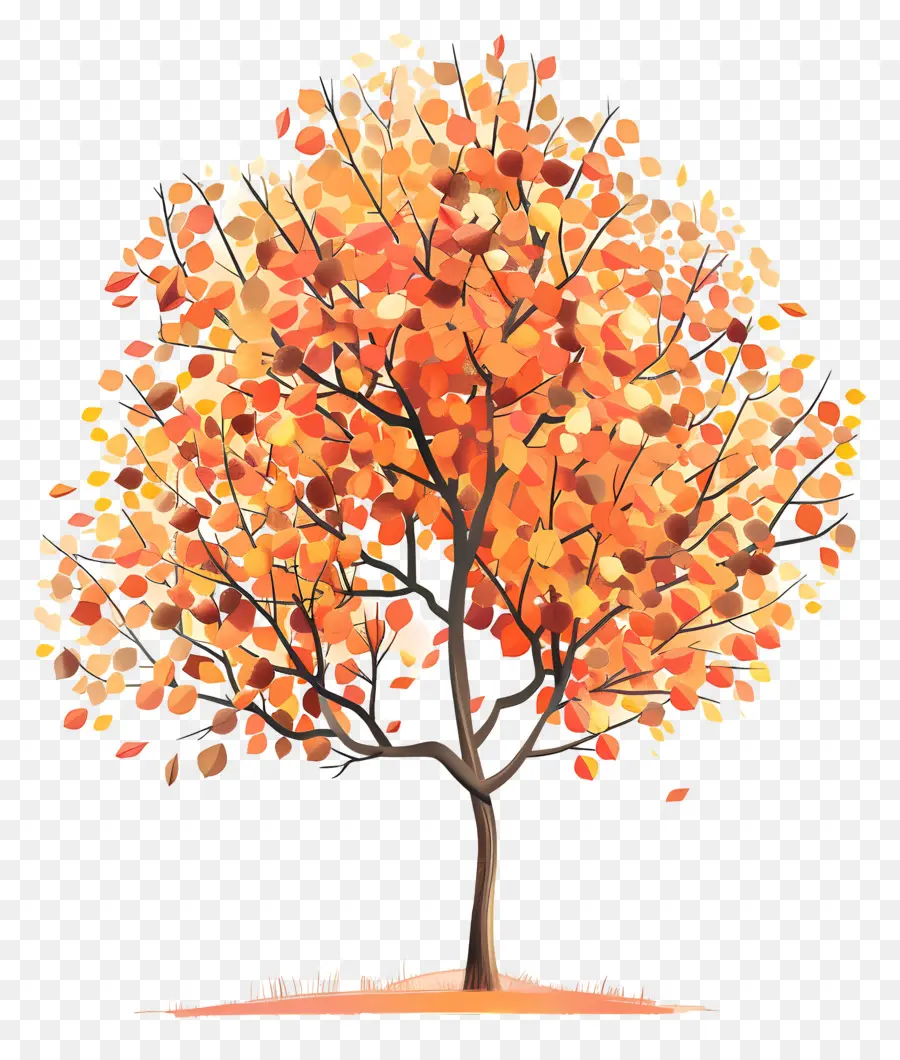 árbol De Otoño，árbol De Naranja PNG