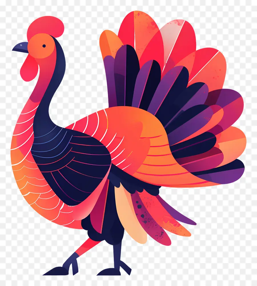 Día De Acción De Gracias Turquía，Pavo Colorido PNG