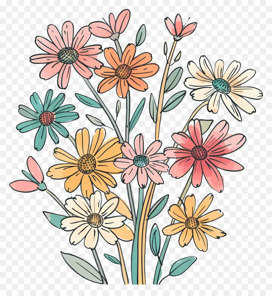 Daisy Ramo，Bouquet Of Flowers PNG