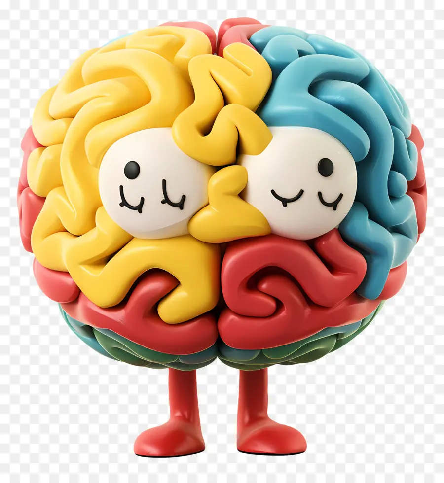 Dibujos Animados Cerebro，Cerebro Con Ojos Y Boca PNG