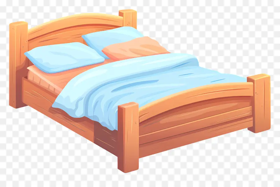 De Dibujos Animados De La Cama，Cama De Madera PNG