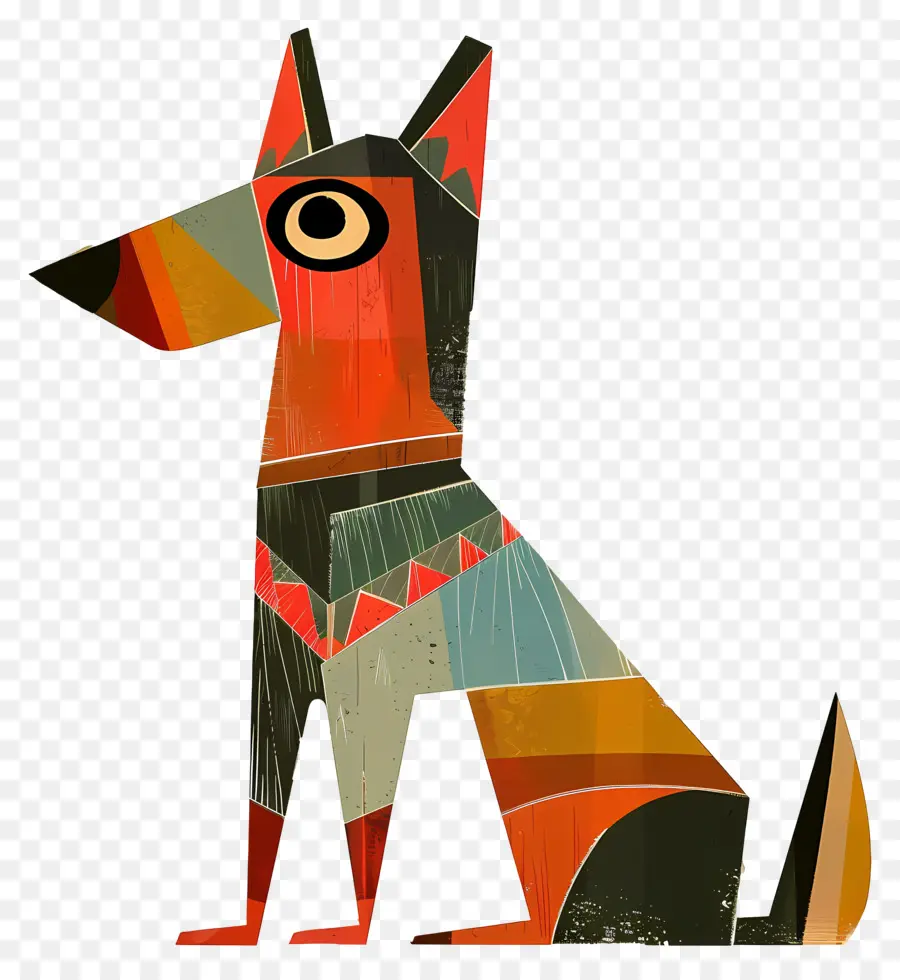 Perro De Dibujos Animados，Diseño De Perros Geométricos PNG