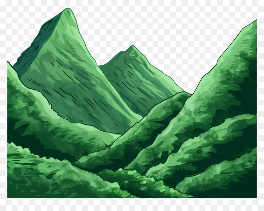 Fondo De Montañas Verdes，Verde Valle PNG