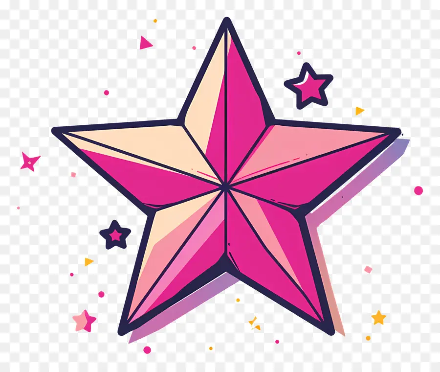 Pink Star，Objetos Coloridos PNG