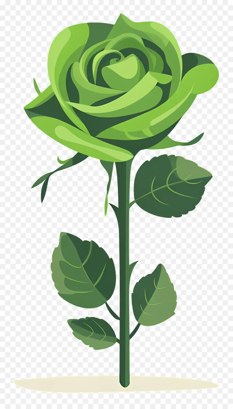 Verde Rosa，Rose Con Hojas PNG