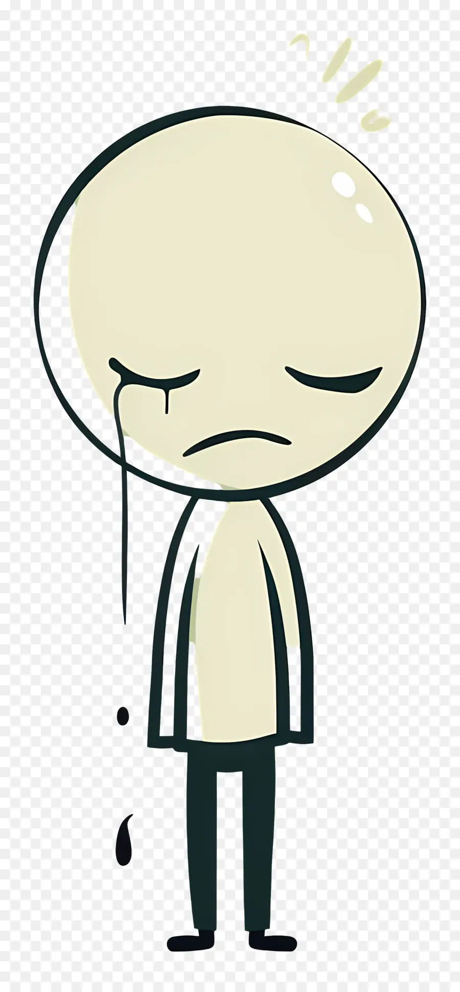 Figura De Palo Llorando，Personaje De Dibujos Animados PNG