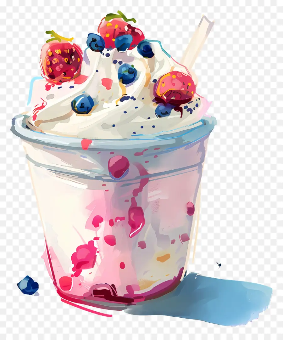 Copa De Yogurt，Ilustración De Dibujos Animados PNG