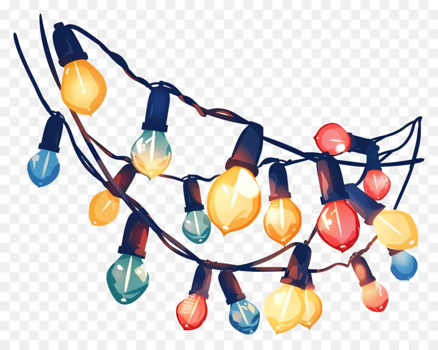 Luces De Navidad，Luces Coloridas PNG