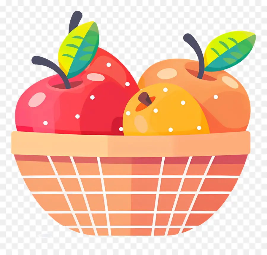 Cesta Con Manzanas，Cesta De Fruta PNG