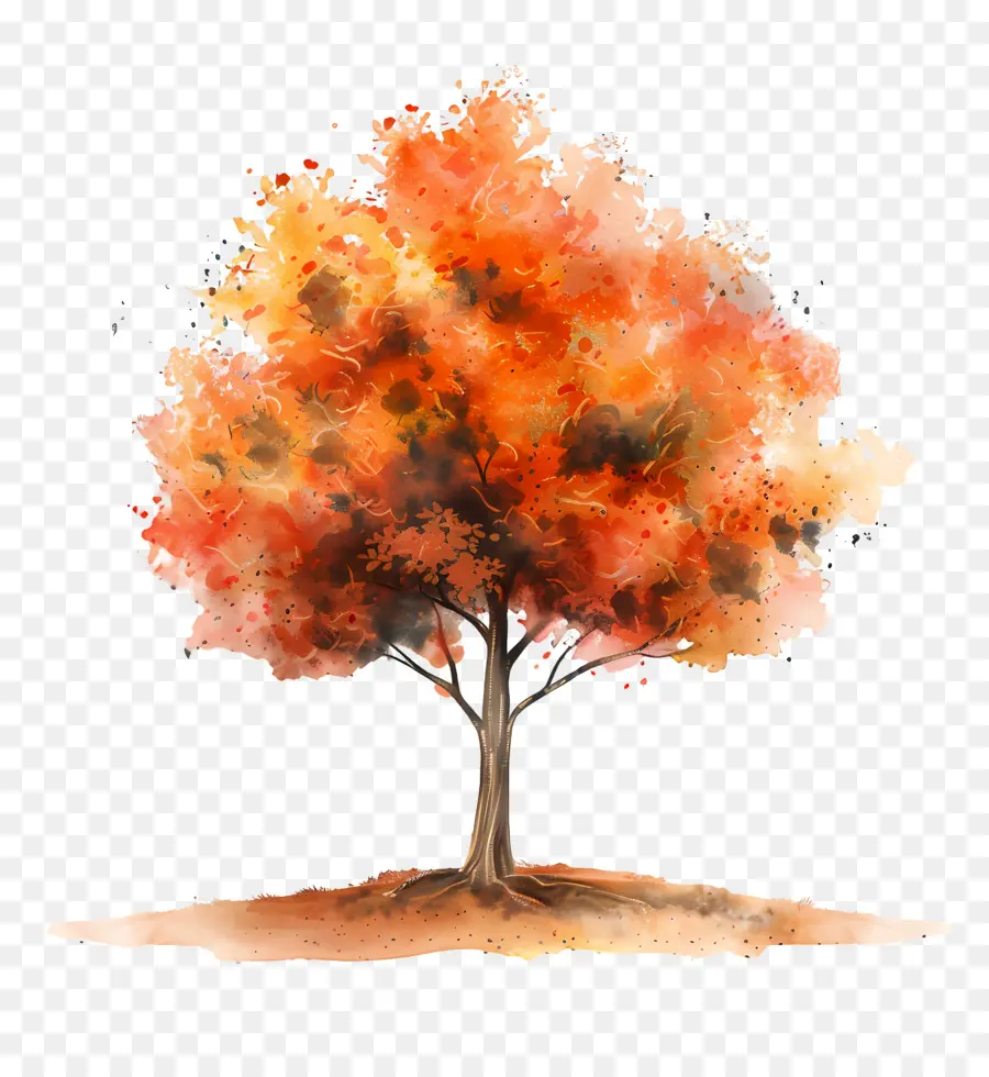 árbol De Otoño，árbol De Pintura PNG