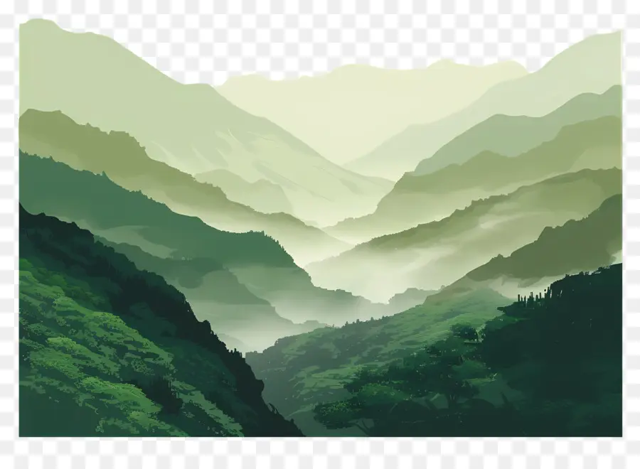 Fondo De Montañas Verdes，Mountain Landscape PNG