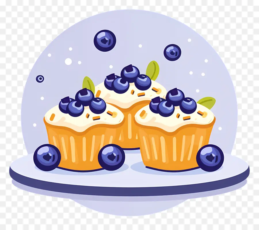 Panecillos，Muffins De Arándanos PNG