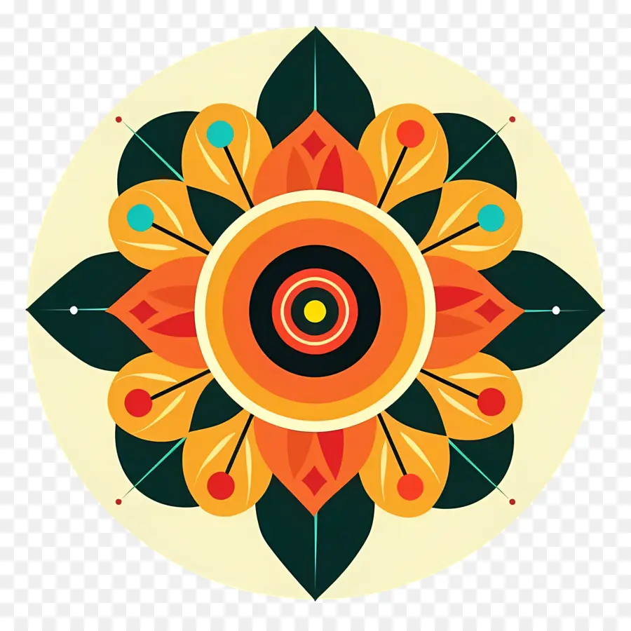 Onam Pookalam，Diseño Floral PNG