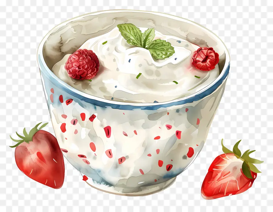 Copa De Yogurt，Leche De Fresas PNG