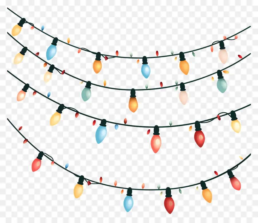 Luces De Navidad，Las Luces Multicolores PNG