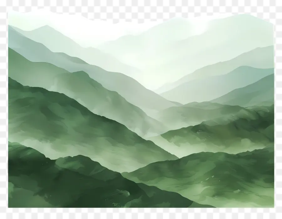 Fondo De Montañas Verdes，Paisaje PNG