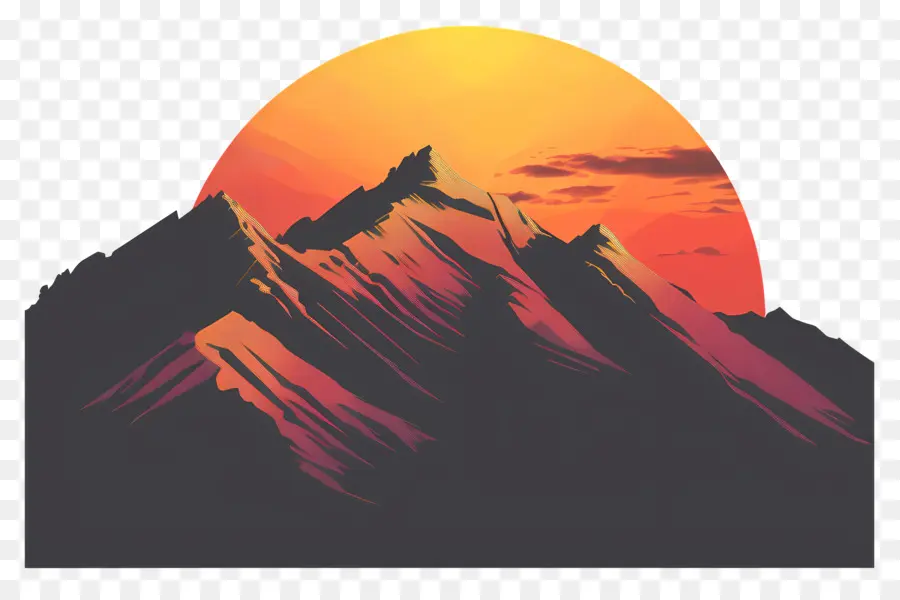 Montañas Amanecer，Atardecer PNG