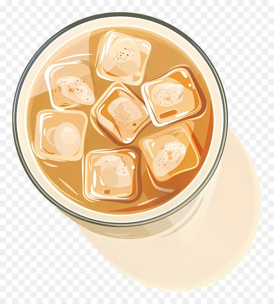 Café Helado，Vaso De Vidrio PNG