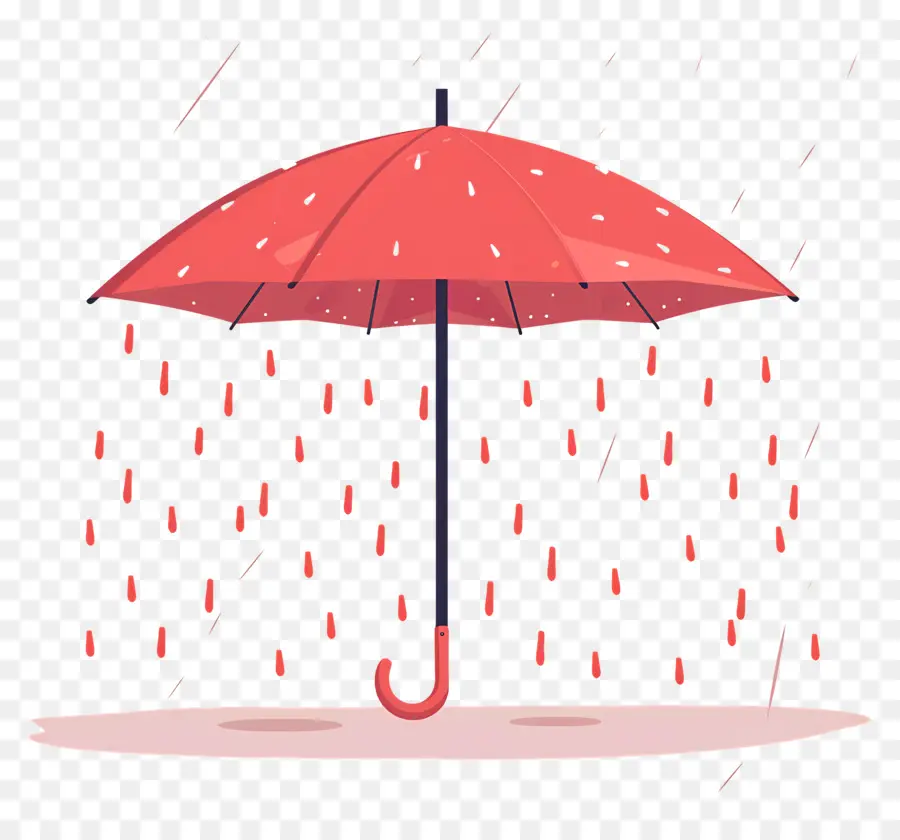 Paraguas Rojo，Raindrops PNG