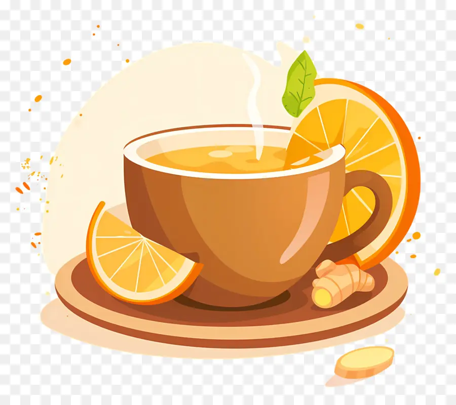 El Té De Jengibre，Té De Naranja PNG