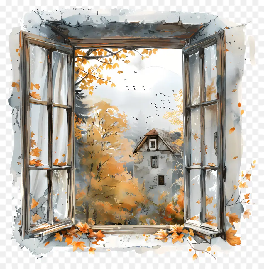 El Otoño De La Ventana，Paisaje Otoñal PNG