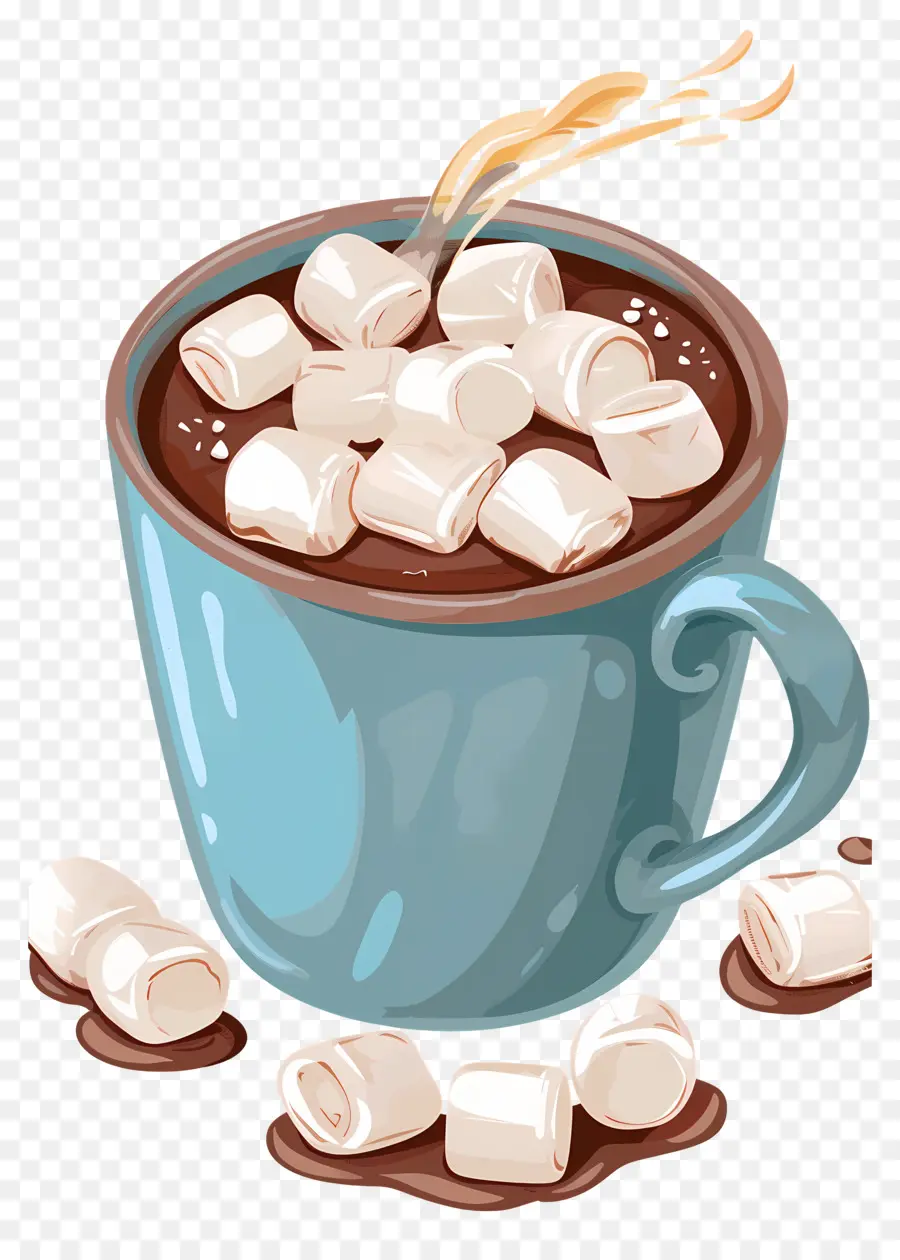 Chocolate Caliente，Malvaviscos PNG