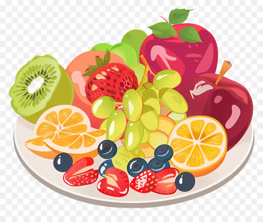 Plato De Fruta，Frutas Frescas PNG