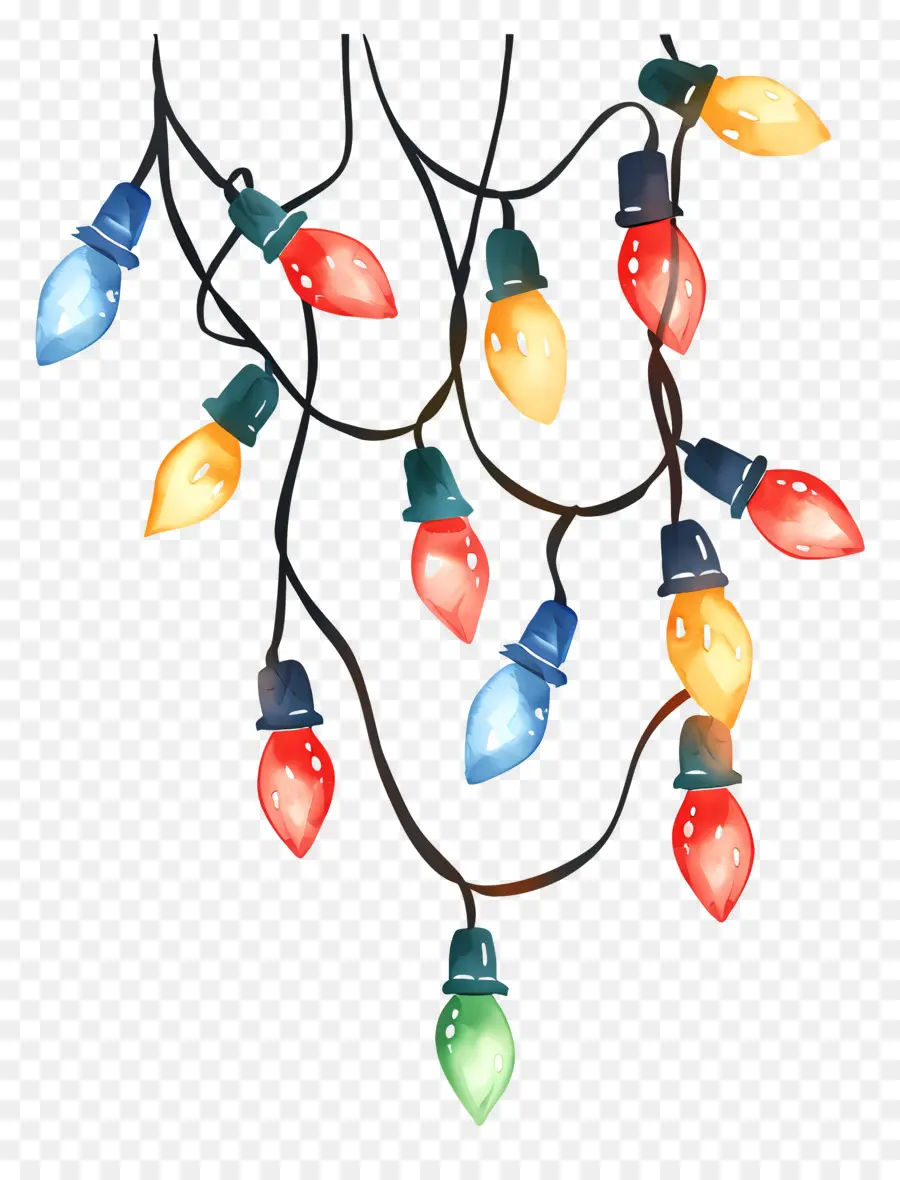 Luces De Navidad，Bombillas Multicolores PNG