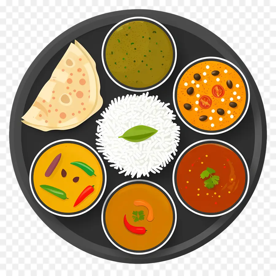 Thali Indio，Comida De La India PNG