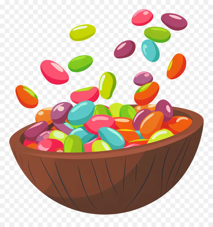 Jelly Beans，Tazón De Madera PNG