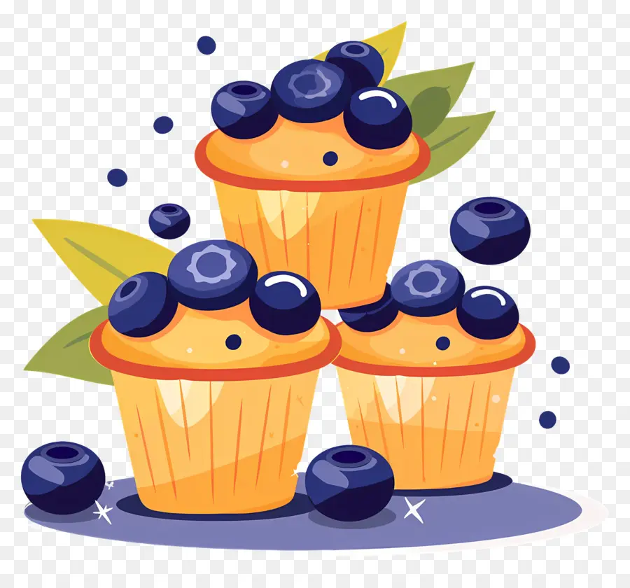 Panecillos，Muffins De Arándanos PNG