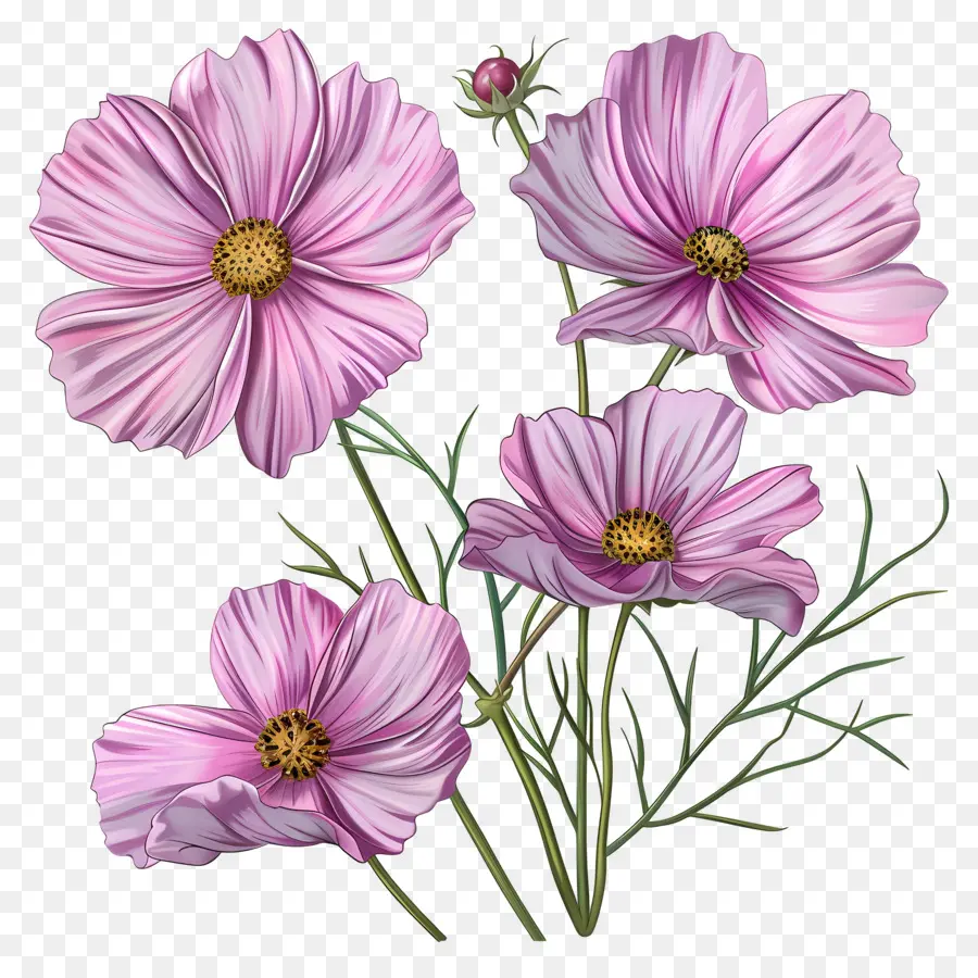 Cosmos Flor，Flores De Color Rosa PNG