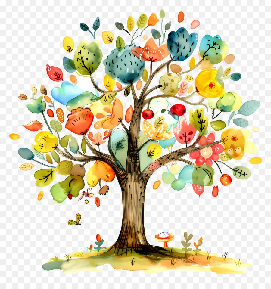 Árbol，Colorido árbol PNG