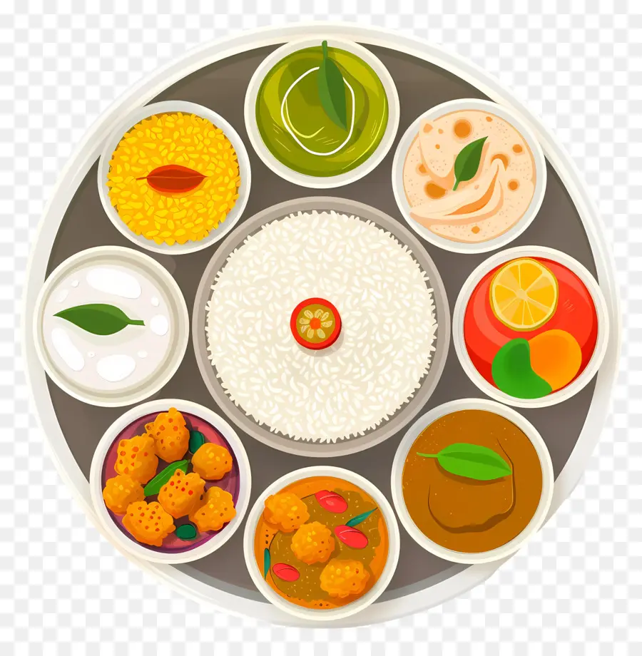 Thali Indio，Comida De La India PNG