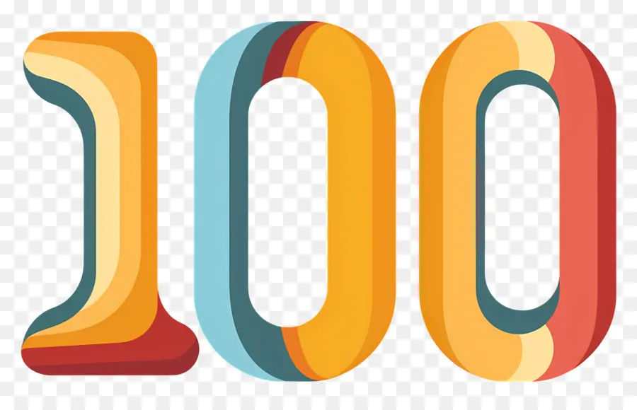 Número 100，Colorido PNG