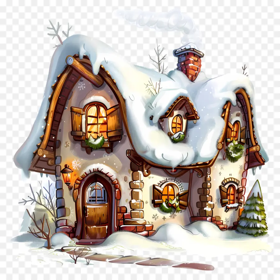 Casa De Invierno De Navidad，Cabaña De Invierno PNG